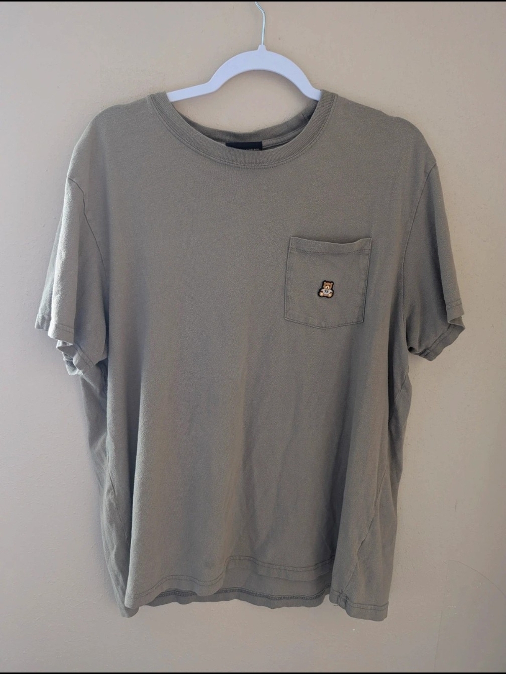 Teddy Fresh Olive Green Short Sleeve Pocket Tee with Bear Patch